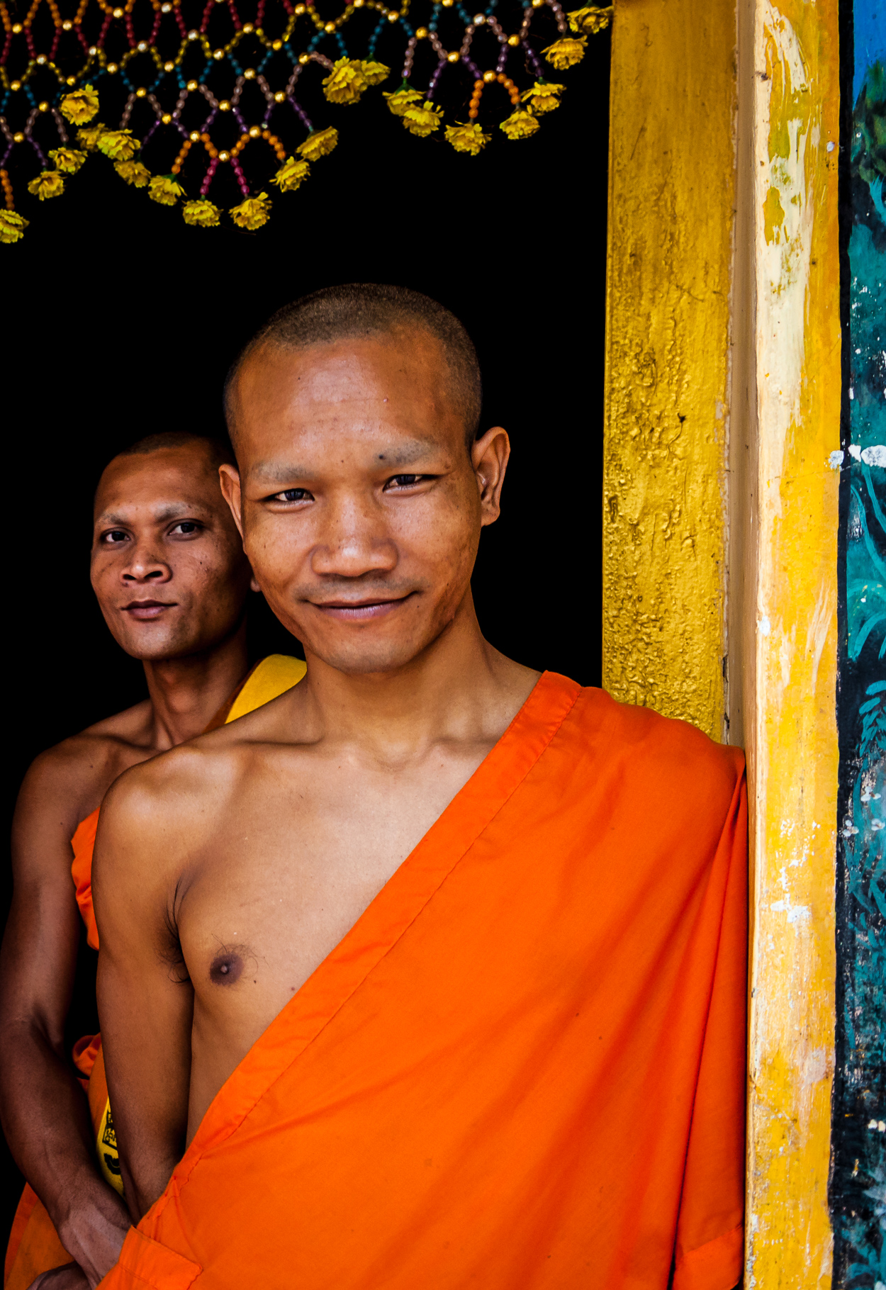 Monks at Wat Athvea. Wat Athvea, Siem Reap, Cambodia. January 2012